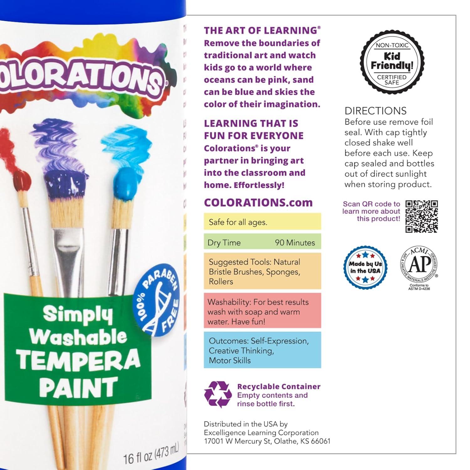image:imageColorations Washable Tempera Shiny Metallic Effect Paint 16 fl oz Set of 8 Colors Non Toxic Vibrant Bold Kids Paint Craft Hobby Fun Art SuppliesBlack