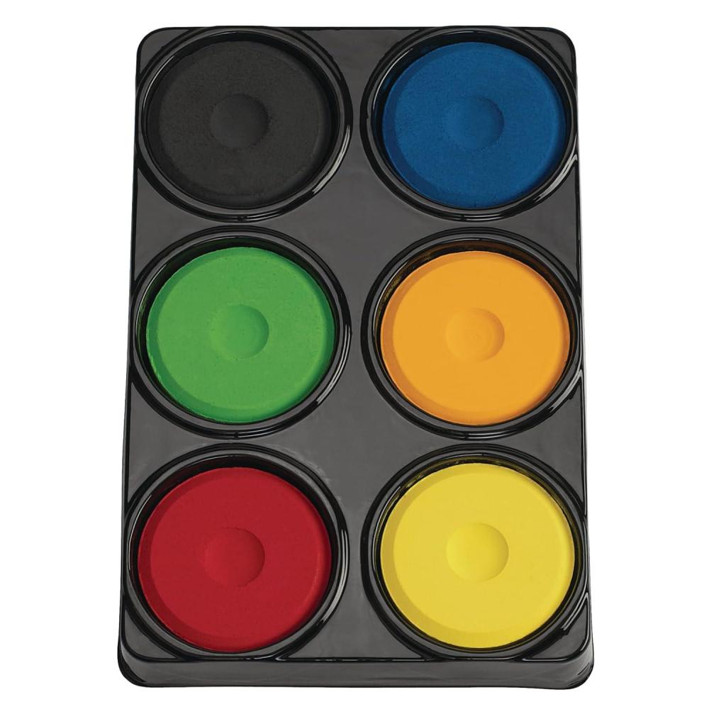 image:imageColorations 6TCA 6 Color Tempera Paint Cakes in Tray BlackBlueGreenOrange 1 Count Pack of 1