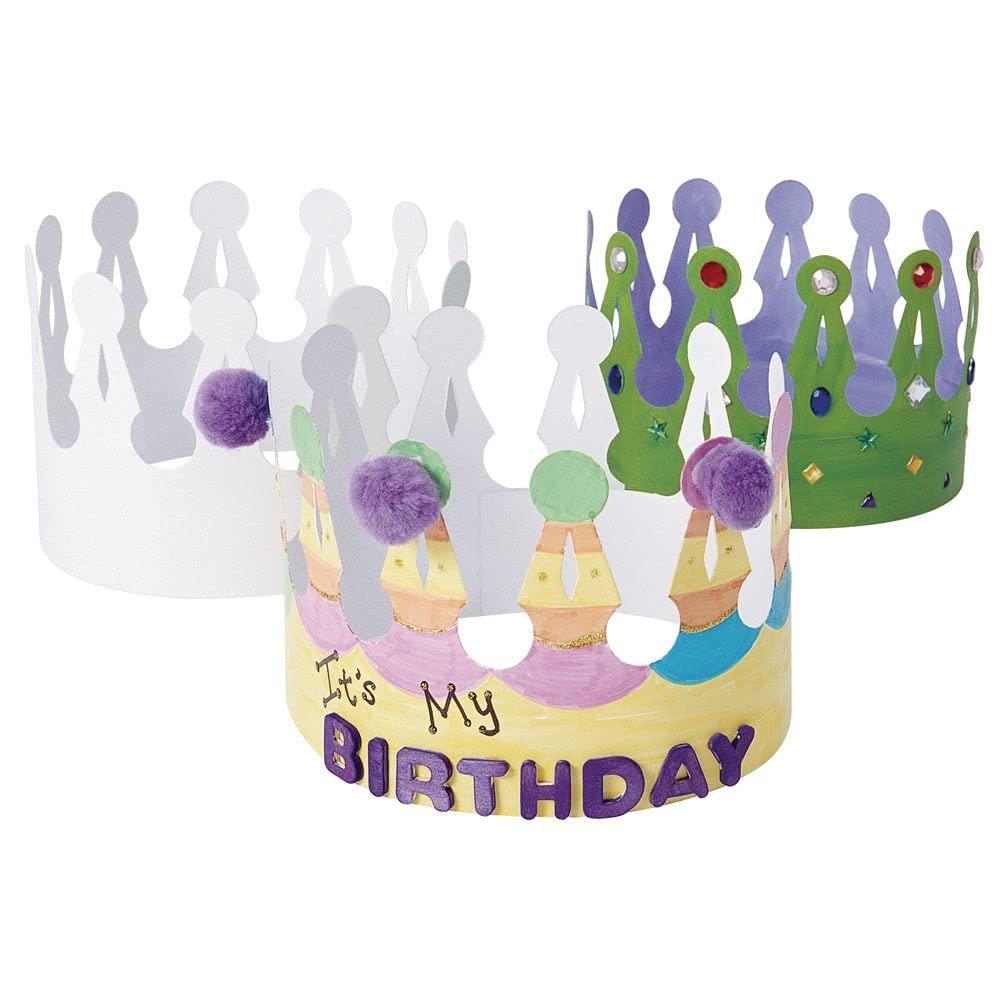 image:imageColorations DIY Cardstock White Crowns Set of 24 Sturdy Adjustable for Kids Dramatic Play Pretend Play Princess Party Arts amp Crafts Craft Activity