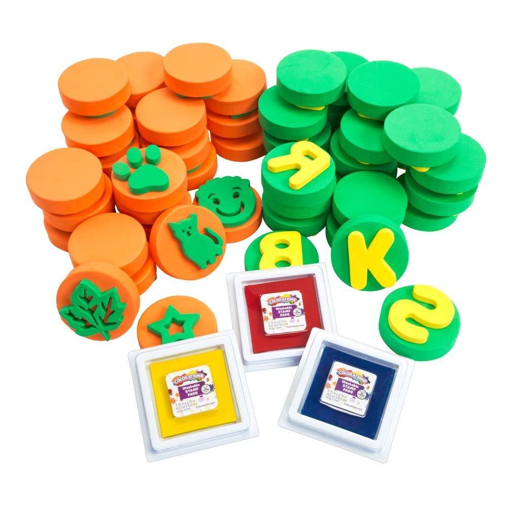 image:imageColorations Stamping Kit Letters Numbers Shapes and Stamp Pads