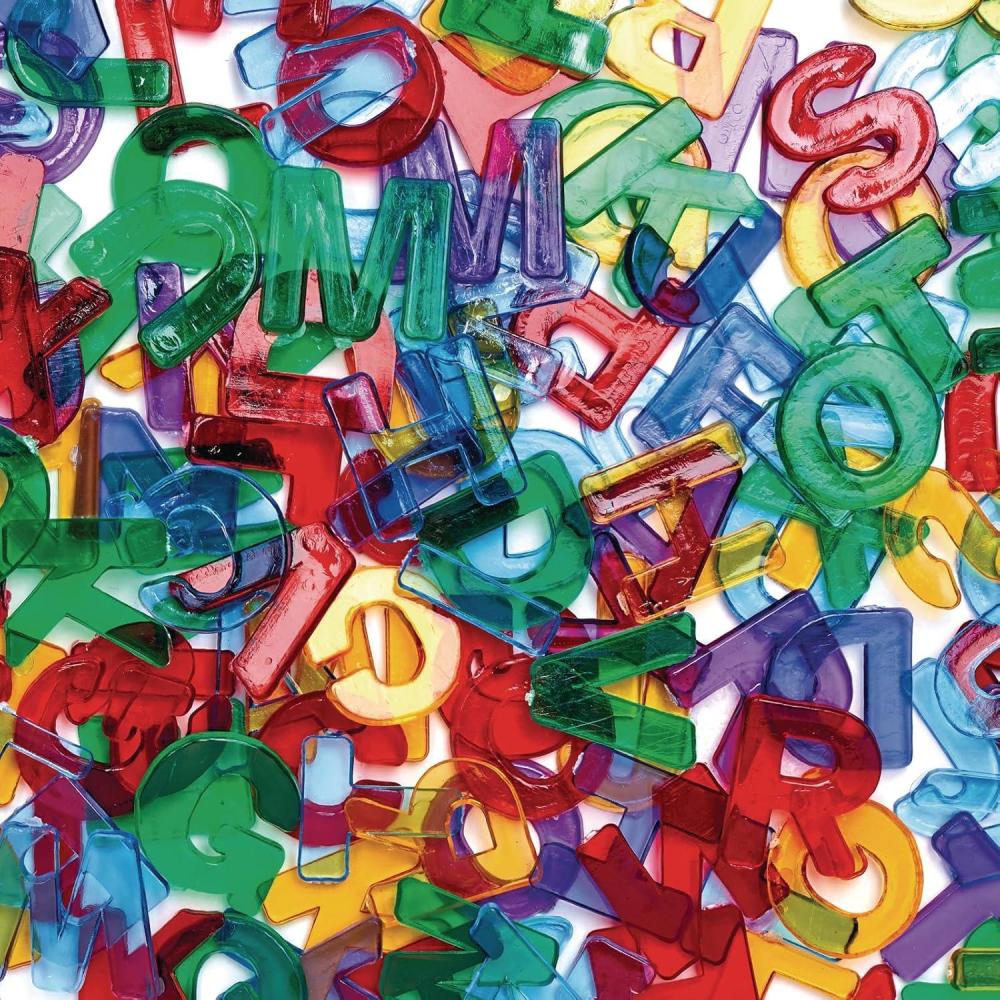 image:imageColorations Translucent MultiColor Uppercase Plastic Letters 34 Ea 208 Pieces Collaging ABC Letters Alphabet For Kids