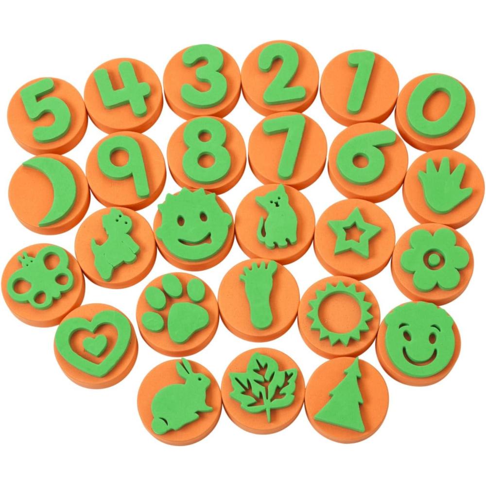 image:imageColorations Uppercase Alphabet Stampers Set of 26 chunky Uppercase Alphabet Stampers Set contains all the letters in the alphabet Shapes Numbers