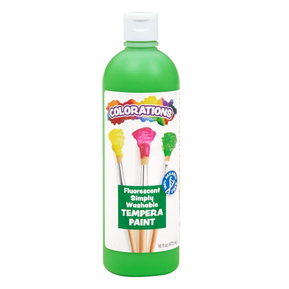 image:imageColorations Washable Tempera Paint 16 fl oz Fluorescent Pink Neon Non Toxic Vibrant Bold Bright Kids Paint Craft Hobby Fun Art SuppliesFlourescent Green