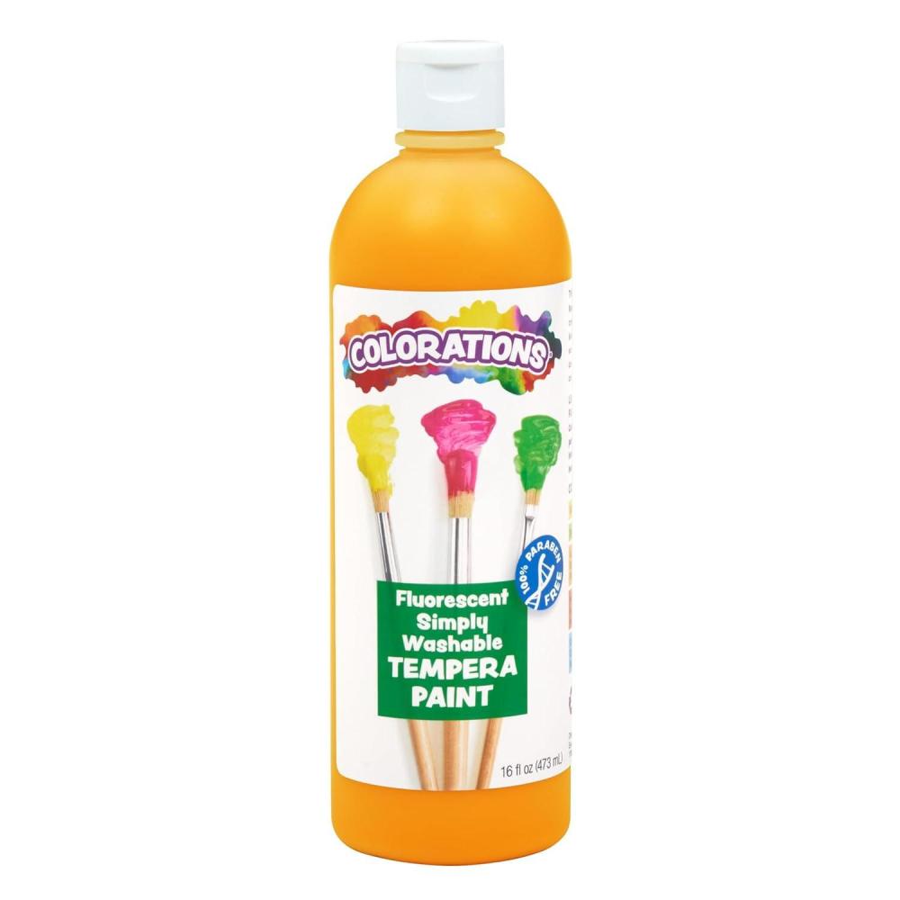 image:imageColorations Washable Tempera Paint 16 fl oz Fluorescent Pink Neon Non Toxic Vibrant Bold Bright Kids Paint Craft Hobby Fun Art SuppliesFlourescent Orange