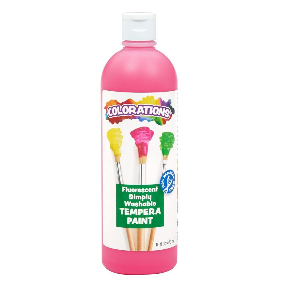 image:imageColorations Washable Tempera Paint 16 fl oz Fluorescent Pink Neon Non Toxic Vibrant Bold Bright Kids Paint Craft Hobby Fun Art SuppliesFlourescent Pink