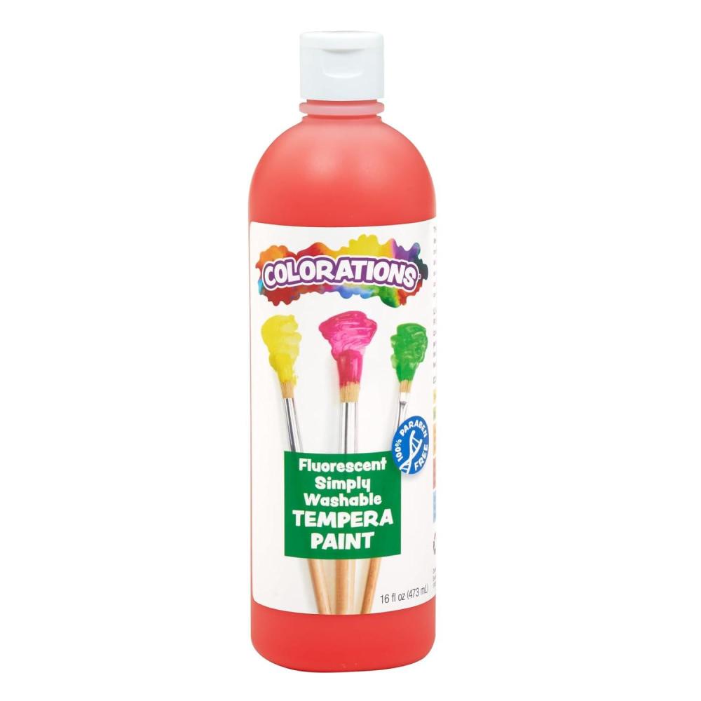 image:imageColorations Washable Tempera Paint 16 fl oz Fluorescent Pink Neon Non Toxic Vibrant Bold Bright Kids Paint Craft Hobby Fun Art SuppliesFlourescent Red