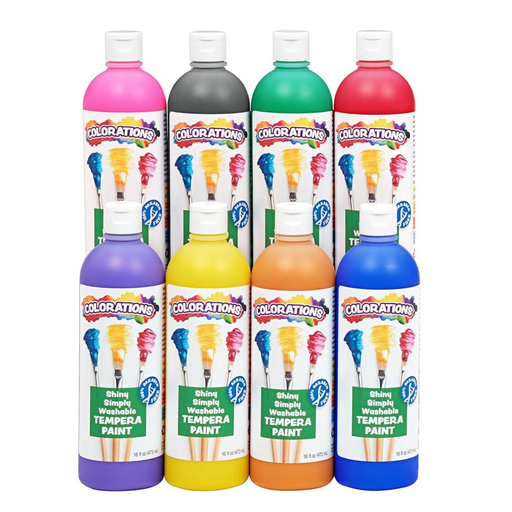 image:imageColorations Washable Tempera Shiny Metallic Effect Paint 16 fl oz Set of 8 Colors Non Toxic Vibrant Bold Kids Paint Craft Hobby Fun Art SuppliesAssorted Set of 8