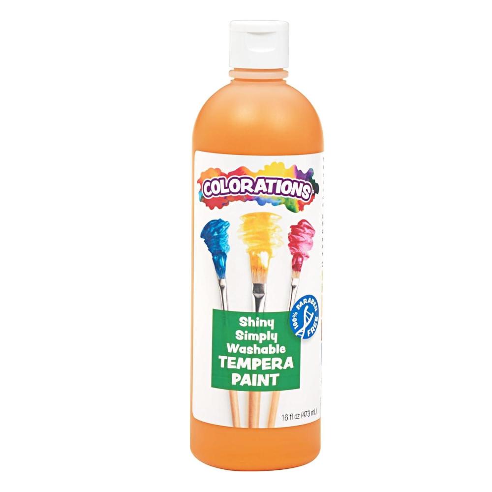image:imageColorations Washable Tempera Shiny Metallic Effect Paint 16 fl oz Set of 8 Colors Non Toxic Vibrant Bold Kids Paint Craft Hobby Fun Art SuppliesOrange