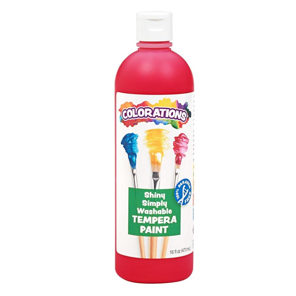 image:imageColorations Washable Tempera Shiny Metallic Effect Paint 16 fl oz Set of 8 Colors Non Toxic Vibrant Bold Kids Paint Craft Hobby Fun Art SuppliesRed