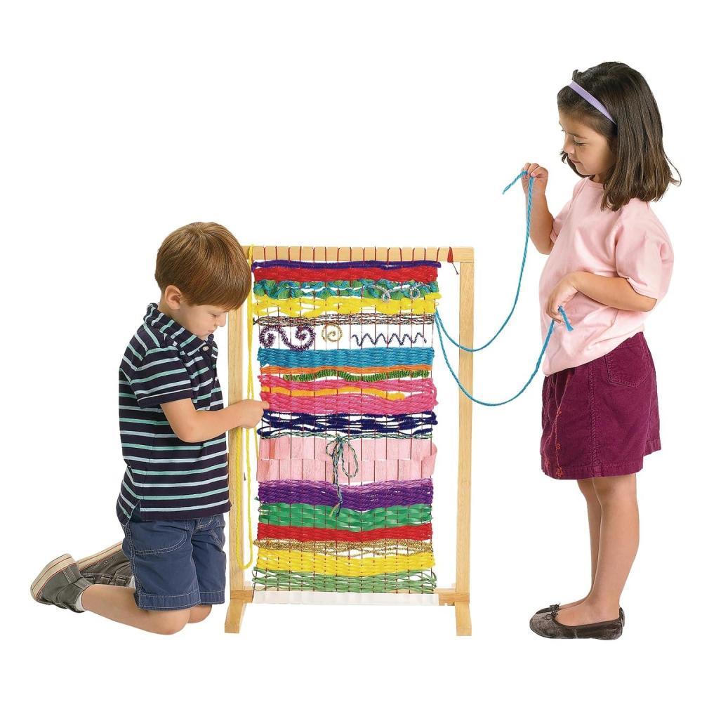 image:imageColorations Wooden Classroom Collaborative Loom 30 inches H x 1912 inches W x 1134 inches D Assembly Required Weaving Educational Arts amp Crafts Work Together Sturdy