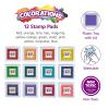 Colorations Washable Perfect Stamp Pads, 12 Colors, 3-3/4″ Square, Finger Ink Pad, Small Pad, Vivid Bright Colors, Arts & Crafts, Stamping, Cardmaking, Crafting, Inkpad