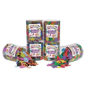 Colorations FMSHAPES Buckets of Fun EVA Foam Shapes, Set of 6 Themes, with Storage, for Kids, Arts & Crafts, Craft Projects, Create, Creative