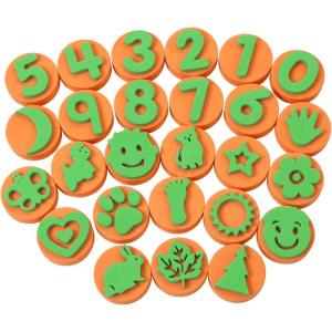 Colorations Uppercase Alphabet Stampers – Set of 26, chunky Uppercase Alphabet Stampers Set contains all the letters in the alphabet ,(Shapes & Numbers)