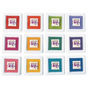 Colorations Washable Perfect Stamp Pads, 12 Colors, 3-3/4″ Square, Finger Ink Pad, Small Pad, Vivid Bright Colors, Arts & Crafts, Stamping, Cardmaking, Crafting, Inkpad