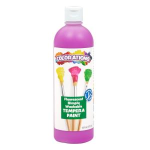 Colorations Washable Tempera Paint, 16 fl oz, Fluorescent Pink, Neon, Non Toxic, Vibrant, Bold, Bright, Kids Paint, Craft, Hobby, Fun, Art Supplies(Flaurescent Purple)