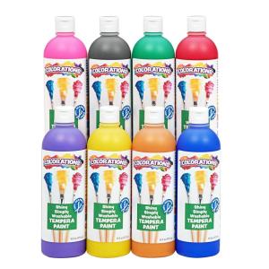 Colorations Washable Tempera Shiny, Metallic Effect Paint, 16 fl oz, Set of 8 Colors, Non Toxic, Vibrant, Bold, Kids Paint, Craft, Hobby, Fun, Art Supplies(Assorted  Set of 8)