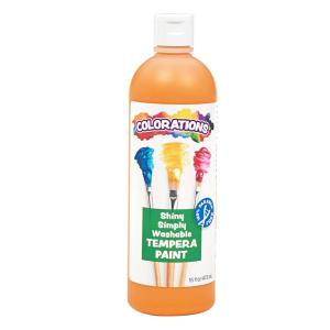 Colorations Washable Tempera Shiny, Metallic Effect Paint, 16 fl oz, Set of 8 Colors, Non Toxic, Vibrant, Bold, Kids Paint, Craft, Hobby, Fun, Art Supplies(Orange)