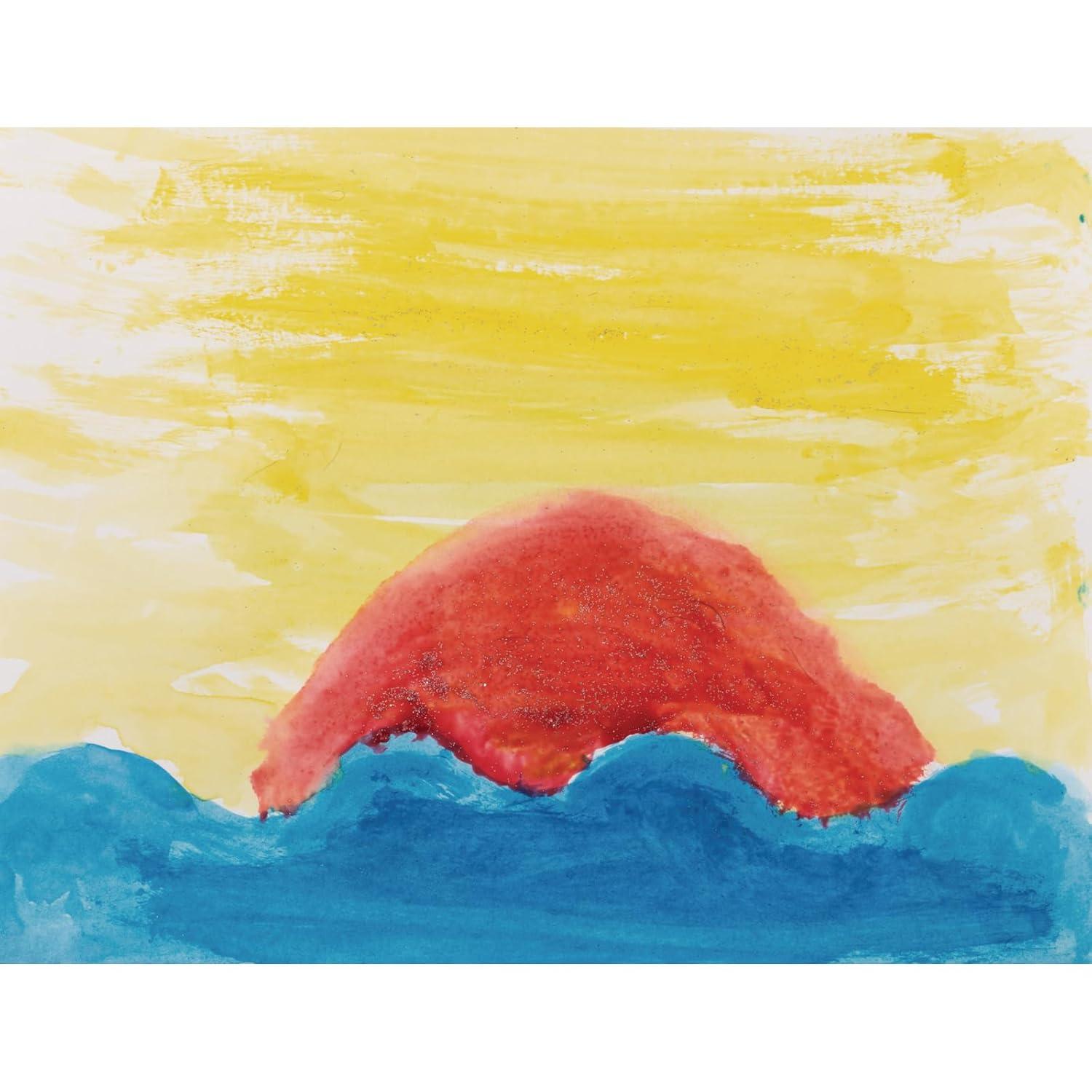 image:imageColorations Best Value Jumbo Washable Watercolors Set of 6 Refills Watercolor Paint for Kids Includes Green Yellow Red and Blue Washable Paint for Classroom and Home Learning
