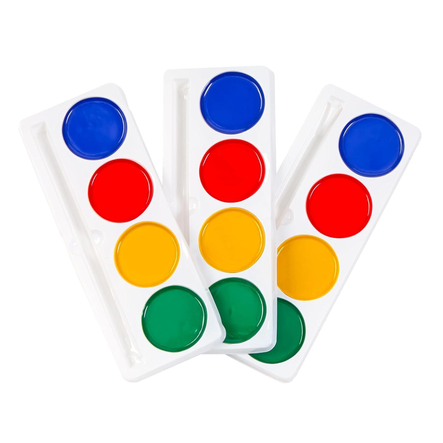 image:imageColorations Best Value Jumbo Washable Watercolors Set of 6 Refills Watercolor Paint for Kids Includes Green Yellow Red and Blue Washable Paint for Classroom and Home Learning