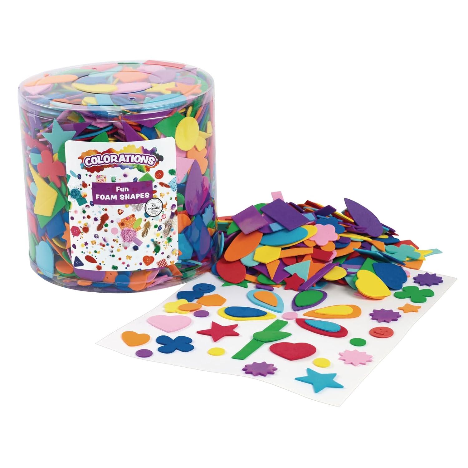 image:imageColorations Bucket of Fun Foam Shapes Multicolor Arts and Crafts Material for Kids 12 lb