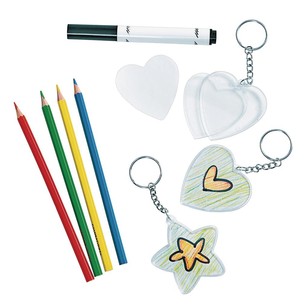 image:imageColorations Create Your Own Keychain Craft Kit for Kids Set of 12 DIY Kit for Kids that Encourages Creativity Easy and Fun Includes Supplies to Make 12 Personalized Keychains