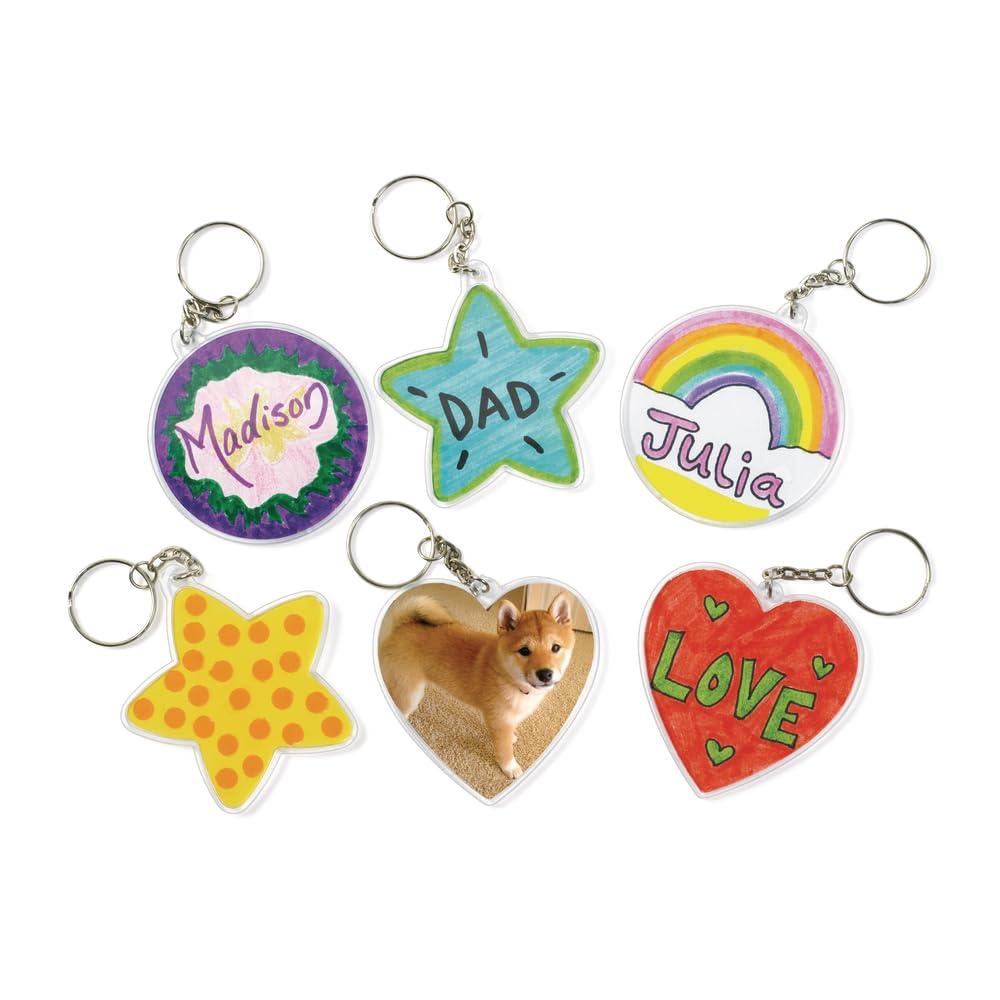 image:imageColorations Create Your Own Keychain Craft Kit for Kids Set of 12 DIY Kit for Kids that Encourages Creativity Easy and Fun Includes Supplies to Make 12 Personalized Keychains