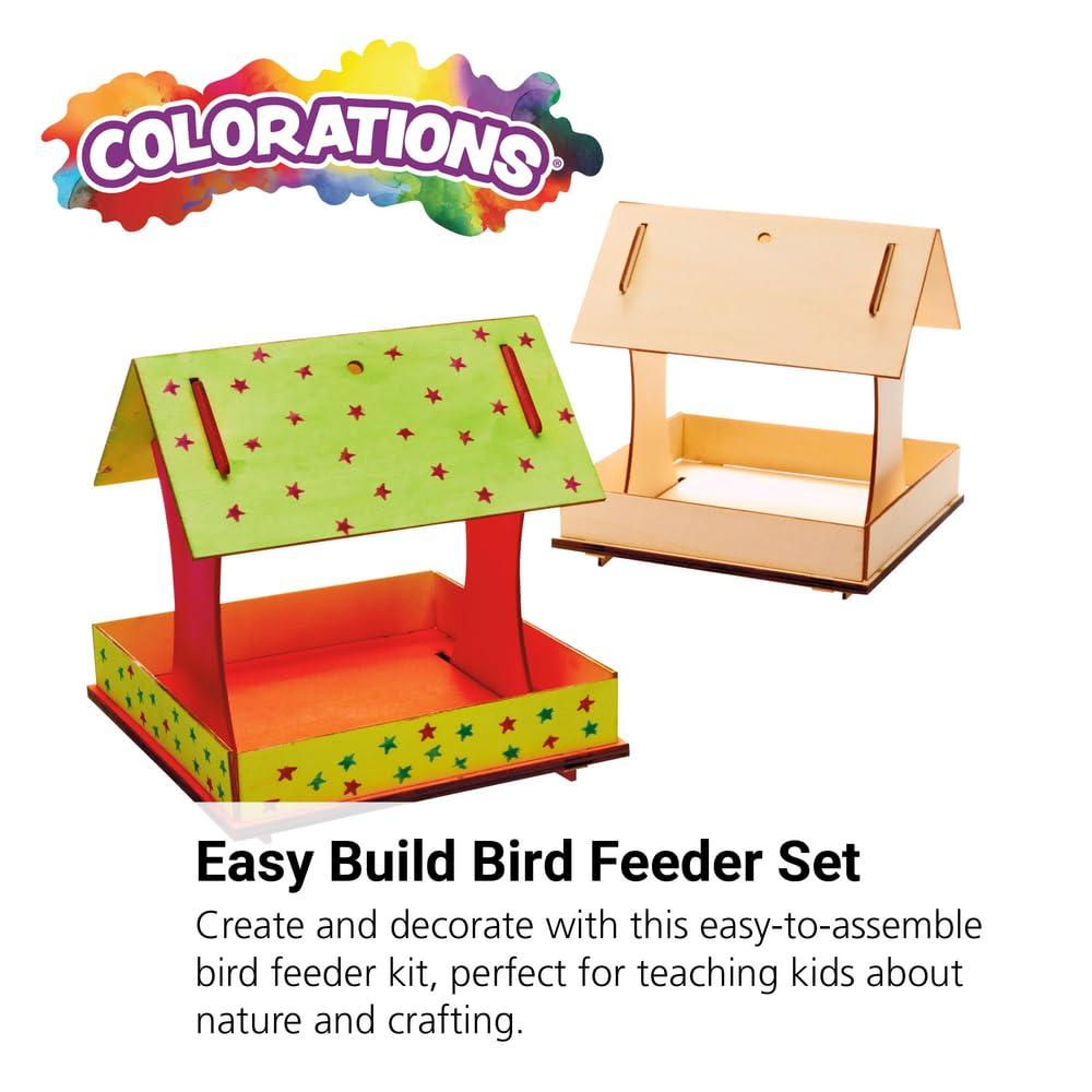image:imageColorations EasyBuild Bird Feeder Set of 6 Crafts for Kids Easy to Build Craft Crafts for Children Craft for Boys amp GirlsFun Craft for KidsPersonalize Your Bird Feeder Wooden Craft