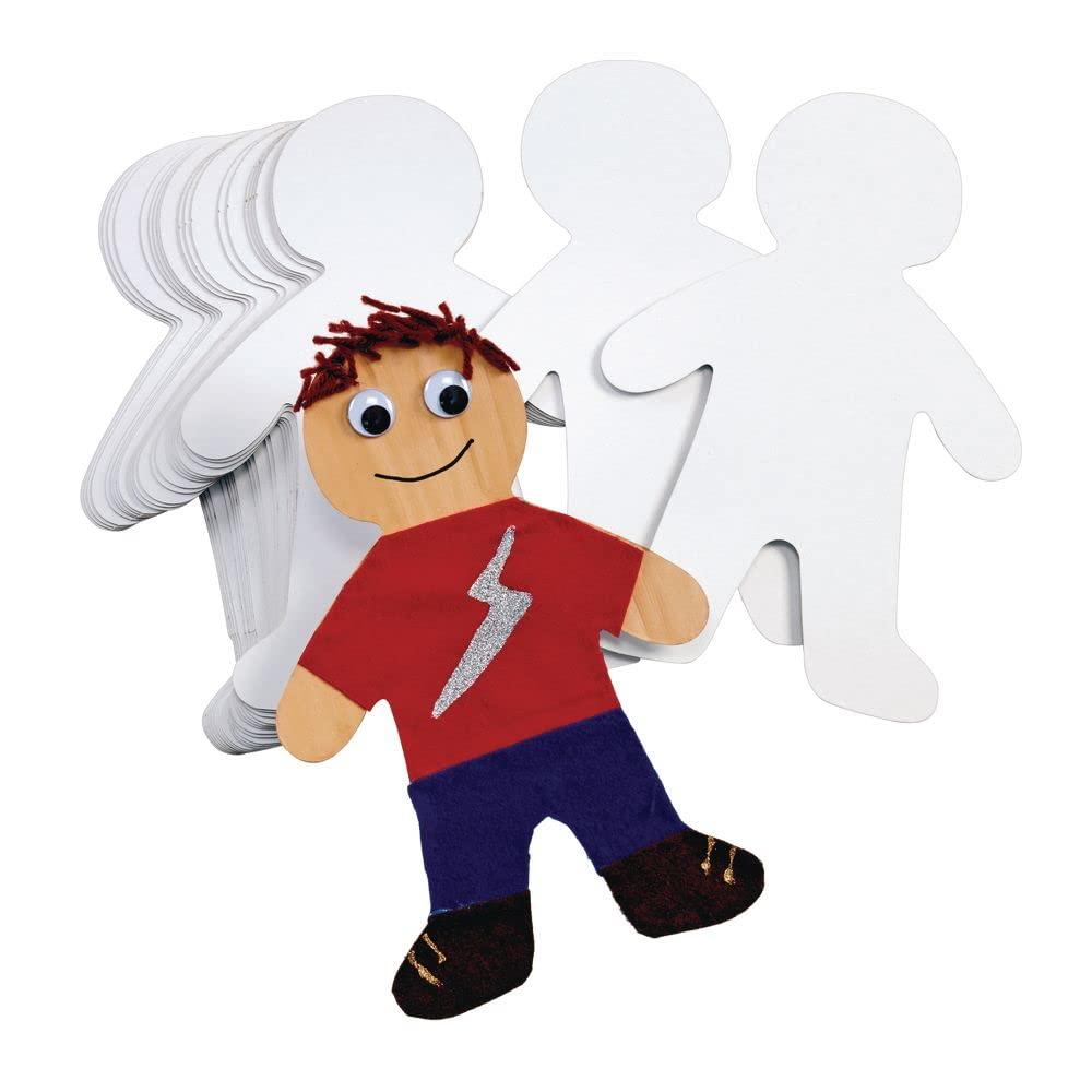 image:imageColorations Giant Person Shapes for Kids Set of 24 Sturdy Paper Chip Board Decorate Your Own Person All About Me Blank People Shapes Kid Shaped Paper Cutouts Blank People Shaped Cutout for Kids