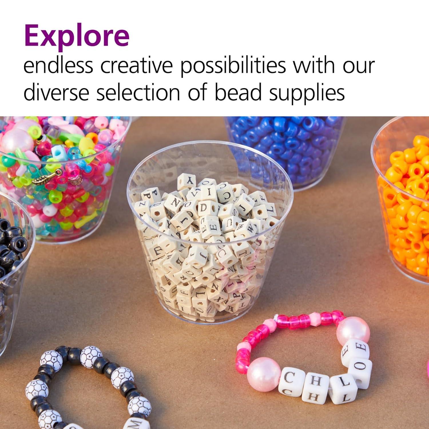 image:imageColorations LETBD Big Letter Beads Plastic 300 Pieces Language Arts amp Crafts for Kids Stringing Teachers Motor Skills Multi Color