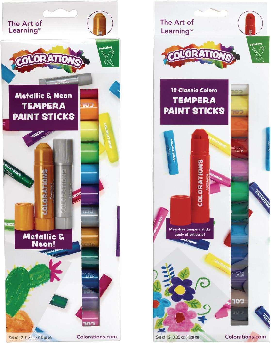 image:imageColorations Tempera Paint Sticks Set of 42Neon Metallic 24PK