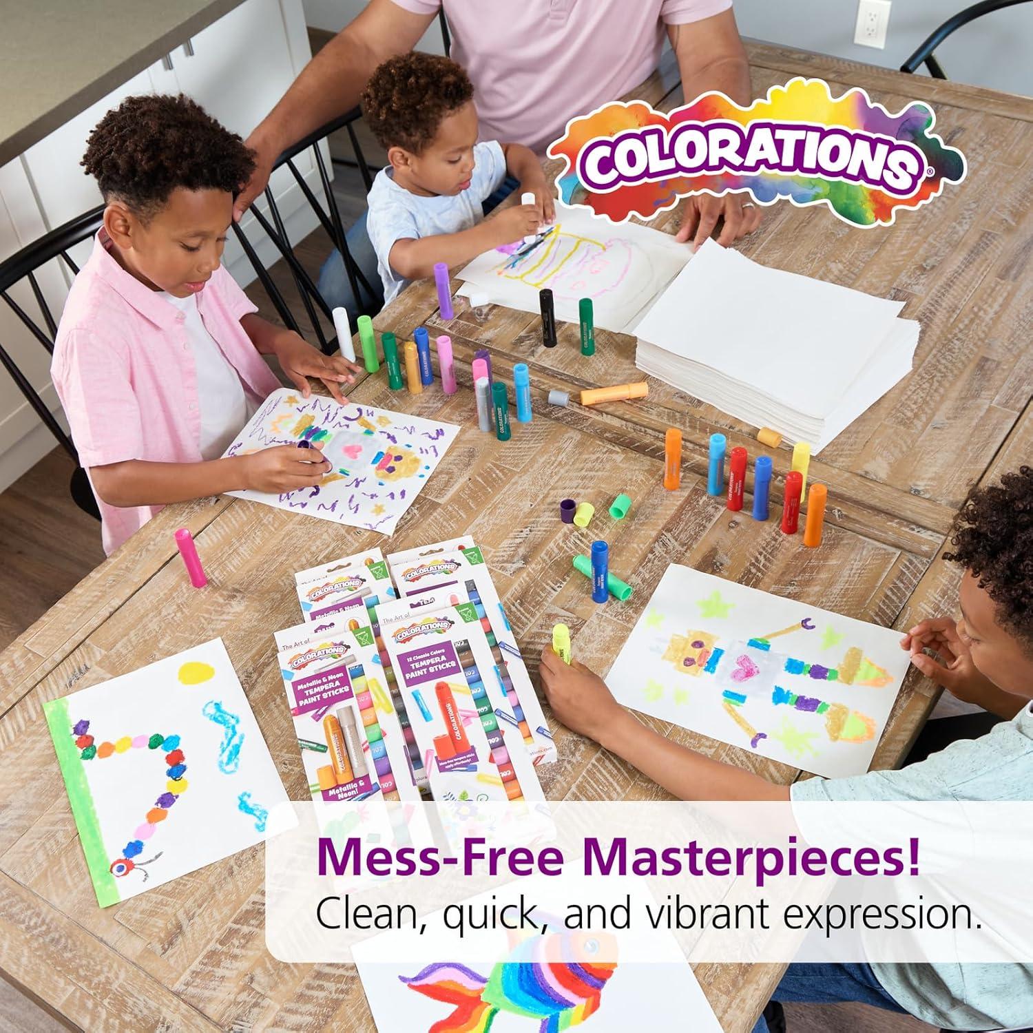 image:imageColorations Tempera Paint Sticks Set of 42Neon Metallic 24PK