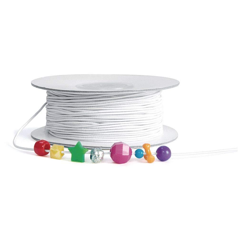 image:imageColorations White amp Black Elastic Cord Each 300 feet Total 600 feet Ideal for Bracelets Necklaces Jewelry Making Crafing MaskMaking and More Stretchy String Great Value Use to Thread Beads