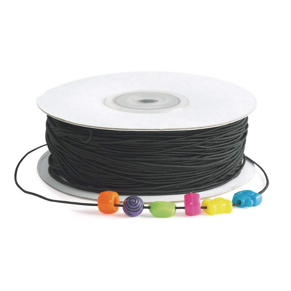image:imageColorations White amp Black Elastic Cord Each 300 feet Total 600 feet Ideal for Bracelets Necklaces Jewelry Making Crafing MaskMaking and More Stretchy String Great Value Use to Thread Beads