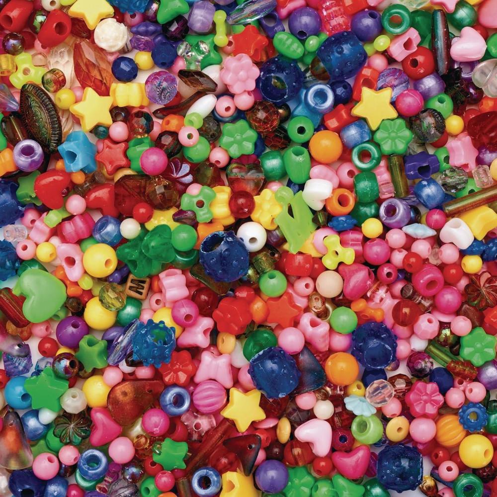 image:imageColorations MultiMix Beads Great Value Assorted Beads 1 lb Approx 3000 Beads raft Projects Crafts for Kids Jewelry Making Hair Accessories Key Chains Ornaments