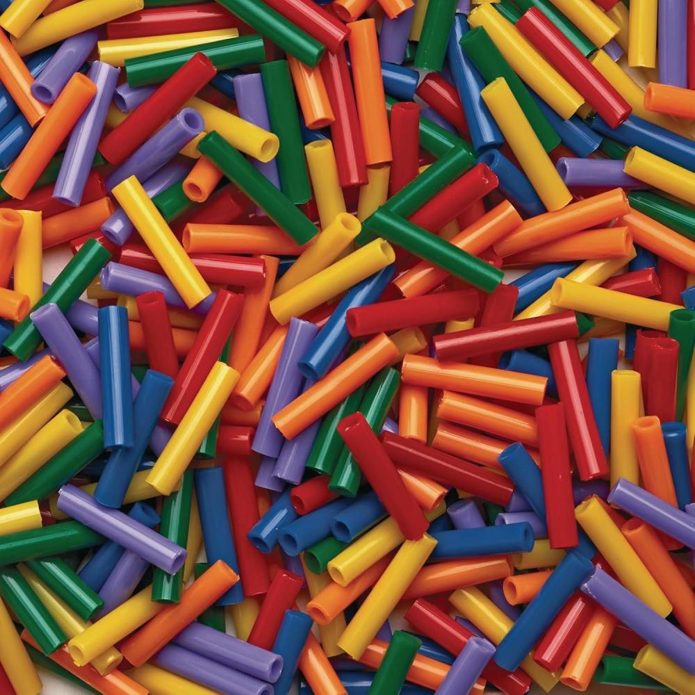 image:imageColorations STRS Plastic Stringing Straw Beads for Jewelry Necklaces Bracelets Crafts Hobbies and Early Math Skills Sorting Counting and Patterning 1Pound Resealable Gusseted Bag