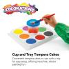Colorations Plastic Tempera Paint Tray Palette with 8 Paint Cakes and Brush and Cup Holders