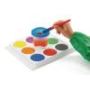 Colorations Plastic Tempera Paint Tray Palette with 8 Paint Cakes and Brush and Cup Holders