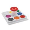 Colorations Plastic Tempera Paint Tray Palette with 8 Paint Cakes and Brush and Cup Holders