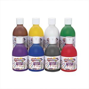 Colorations Acrylic Paint Set, 16 Colors. Assorted, Matte Finish, Acrylic Craft Paint Set, 2oz Bottles, Smooth Paint, Dries Quickly, Non Toxic, Craft Paint for Paper, Wood, Ceramics, Fabric and Canvas(8oz Bottles  Set of 8)