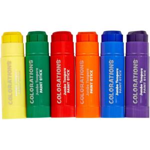 Colorations Tempera Paint Sticks, Set of 42(Jumbo Sticks  6 PK)