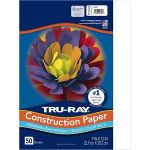 Tru-Ray® Construction Paper, 50% Recycled, 9″ x 12″, White, Pack Of 50