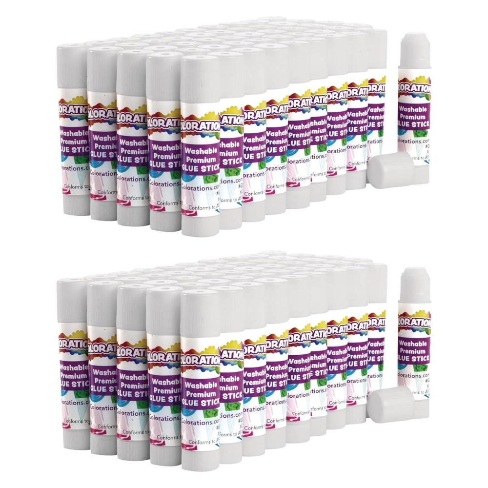 image:imageColorations Premium Glue Sticks Set of 100 Each Stick 017 Dries Clear Acid Free Glue Crafts School Supplies Classroom ProjectsWashable School GlueNon Toxic Glue