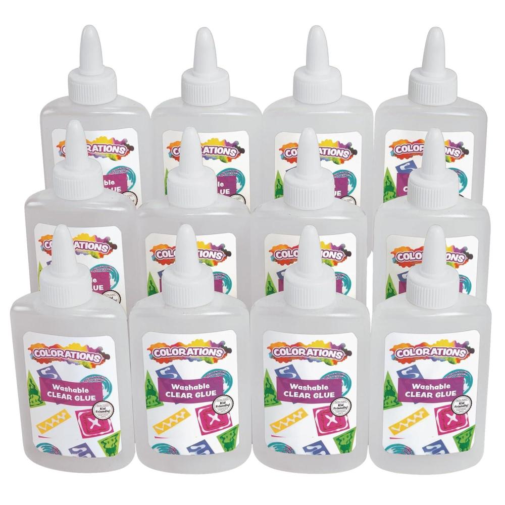 image:imageColorations Washable Clear Glue 4 oz Set of 12 Item CLEARG12