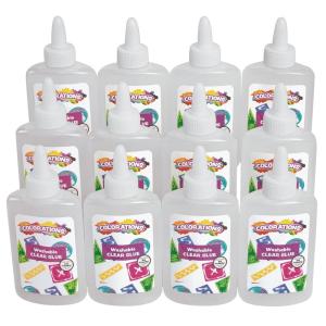 Colorations Washable Clear Glue, 4 oz. Set of 12 (Item # CLEARG12)