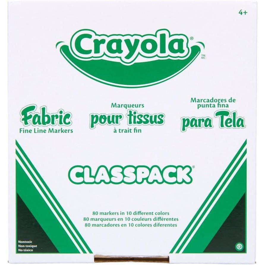 image:imageCrayola Fabric Marker Classpack Ten Assorted Colors 80Box