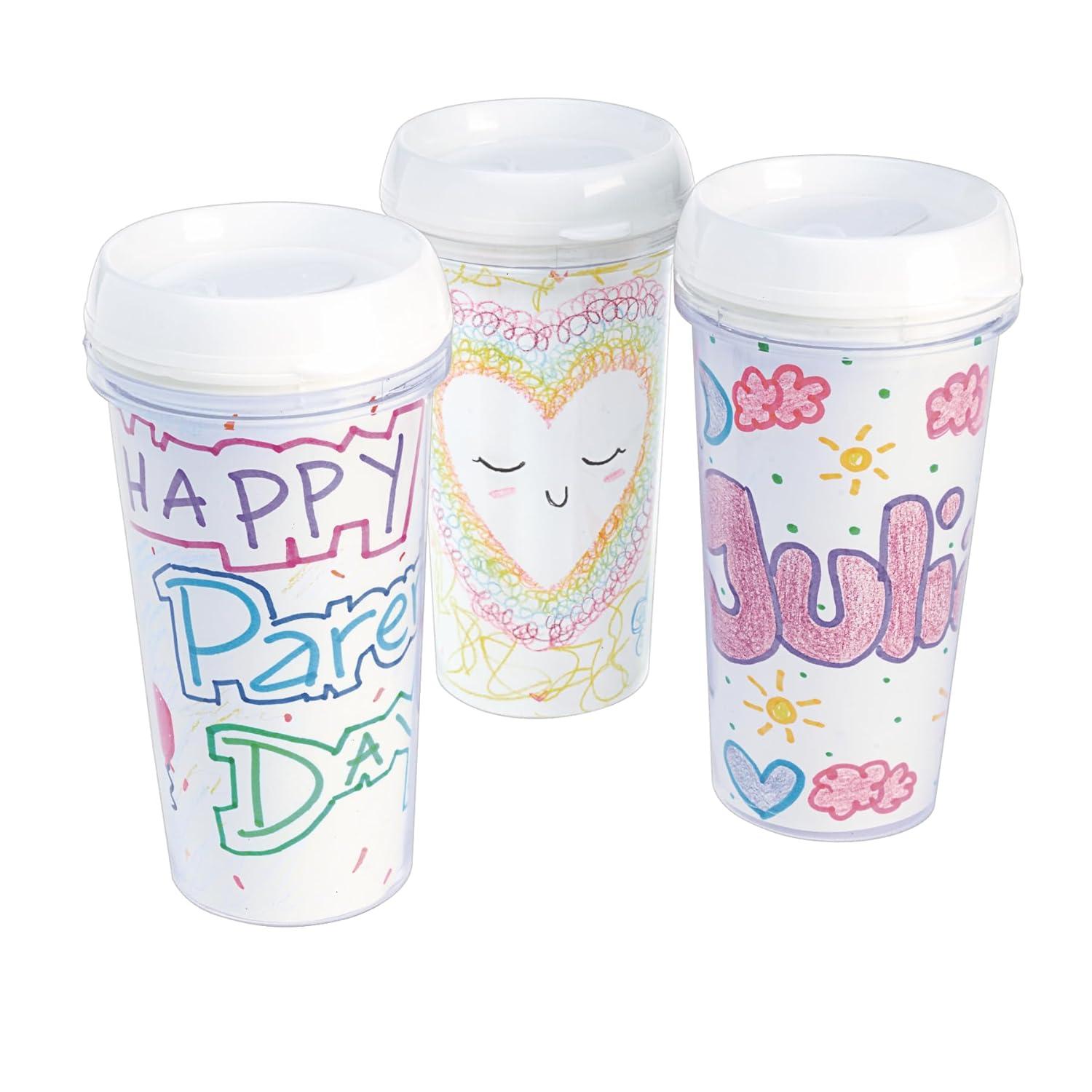 image:imageColorations Design Your Own Travel Mugs Pack of 12 Arts and Crafts Project ideal craft gift fathers day mothers day holiday gift grandparents day