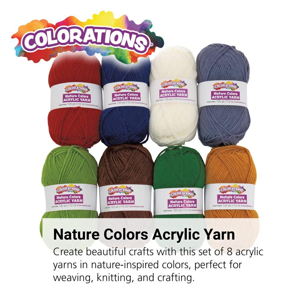 image:imageColorations Nature Colors Acrylic Yarn Set of 8 Colors 100 Acrylic 120 Yards Each Color Crafts for Kids Arts amp Crafts Crochet Knitting Small Projects