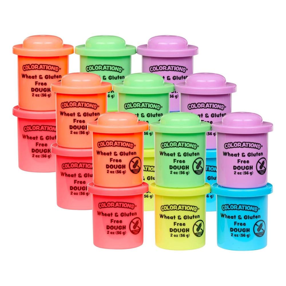 image:imageColorations 30 Wheat amp Gluten Free Colors Like Me Dough 10 Colors 2oz Each NonToxic Play Dough Bulk Set Sensory Kit Party Favors Classroom PackNeon