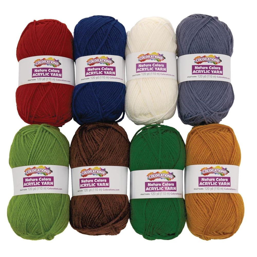 image:imageColorations Nature Colors Acrylic Yarn Set of 8 Colors 100 Acrylic 120 Yards Each Color Crafts for Kids Arts amp Crafts Crochet Knitting Small Projects