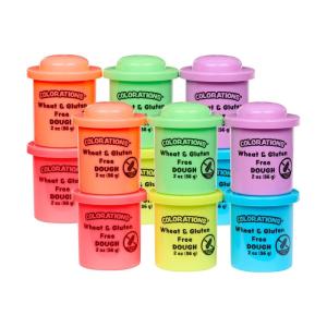 Colorations 12 Wheat & Gluten Free Glitter Dough – 6 Colors (2 oz Each)(Neon)